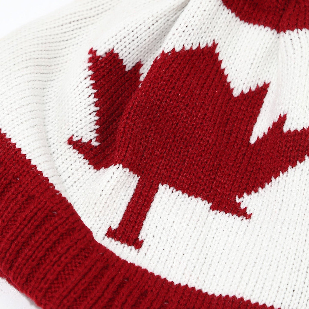 Maple Leaf Knit Hat Scarf & Gloves Set - Warm Winter Style