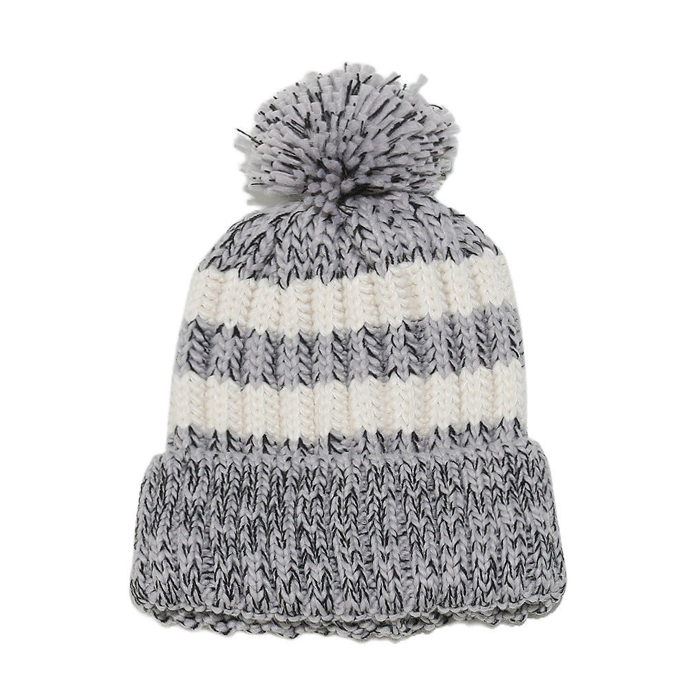 Warm Striped Knit Beanie: Cozy Outdoor Adventure Hat