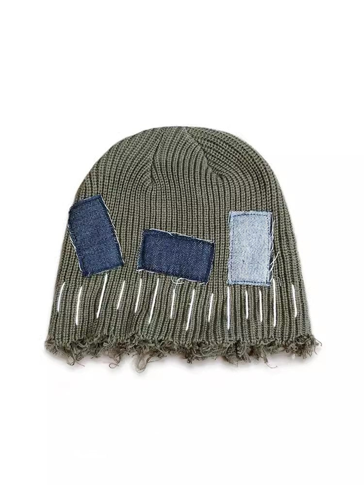 Ripped Wool Knit Beanie - Trendy Winter Hat for Men & Women