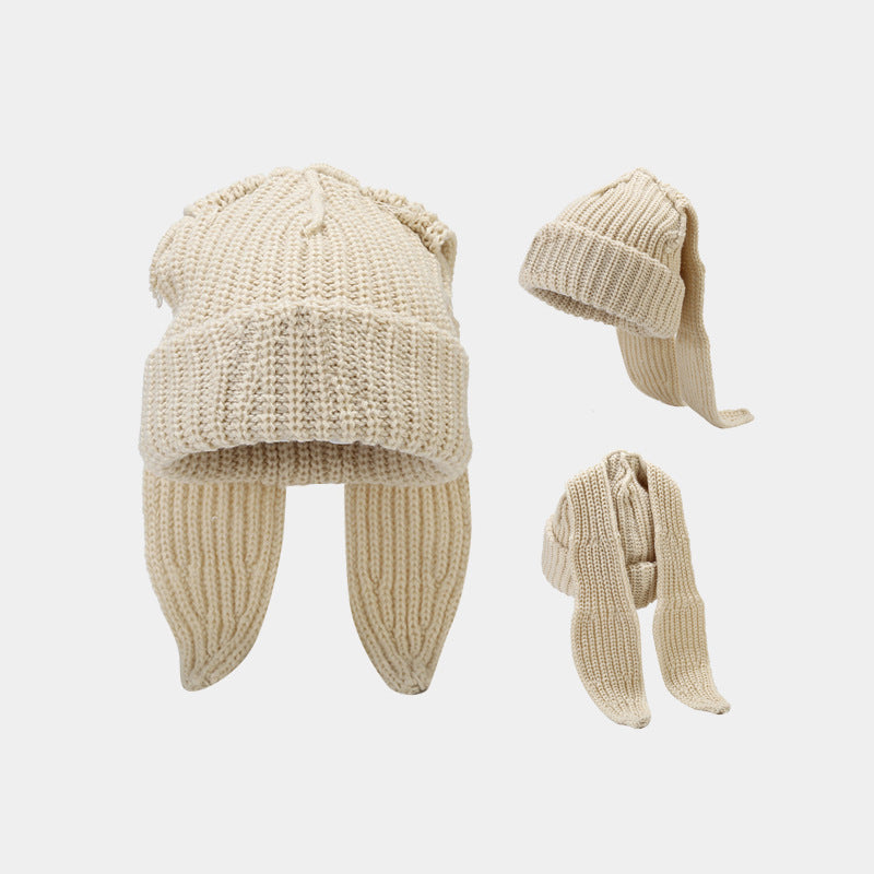 Cute Rabbit Ear Knit Hat for Cozy Winter Warmth