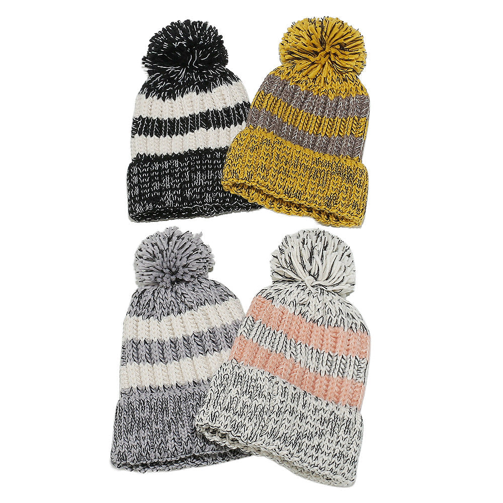 Warm Striped Knit Beanie: Cozy Outdoor Adventure Hat