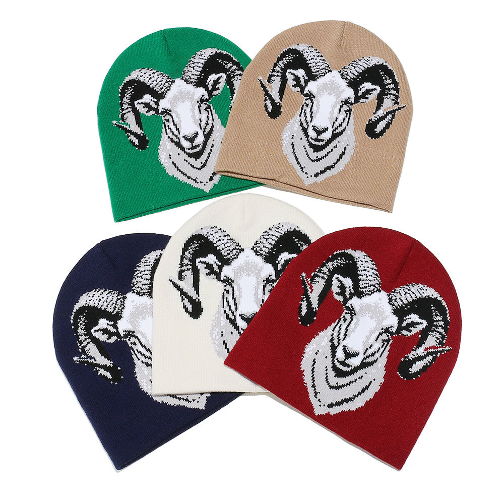Cozy Sheep Face Knit Beanie - Warm Earflap Hat