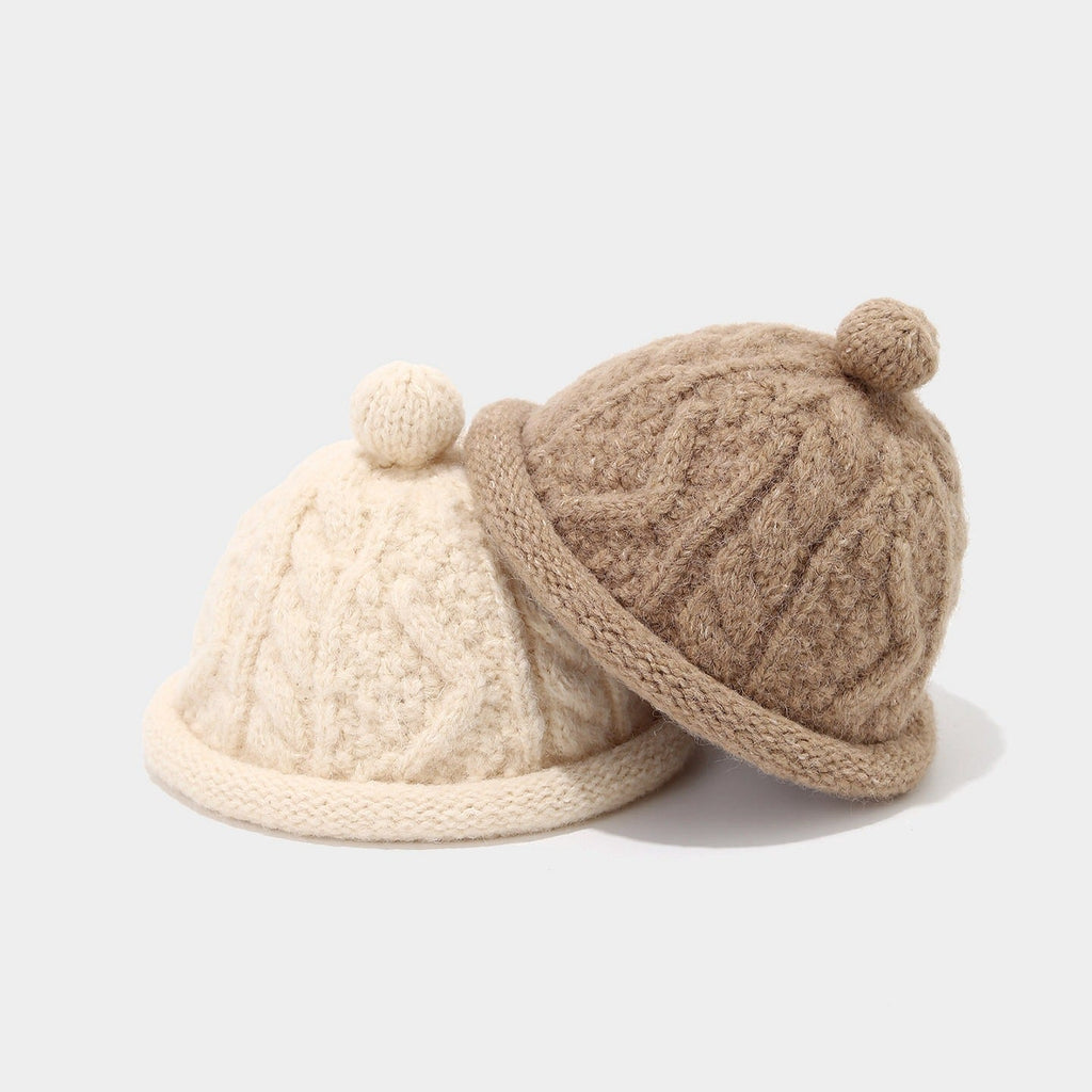 Cozy Cable Knit Beanie with Pom - Japanese Style
