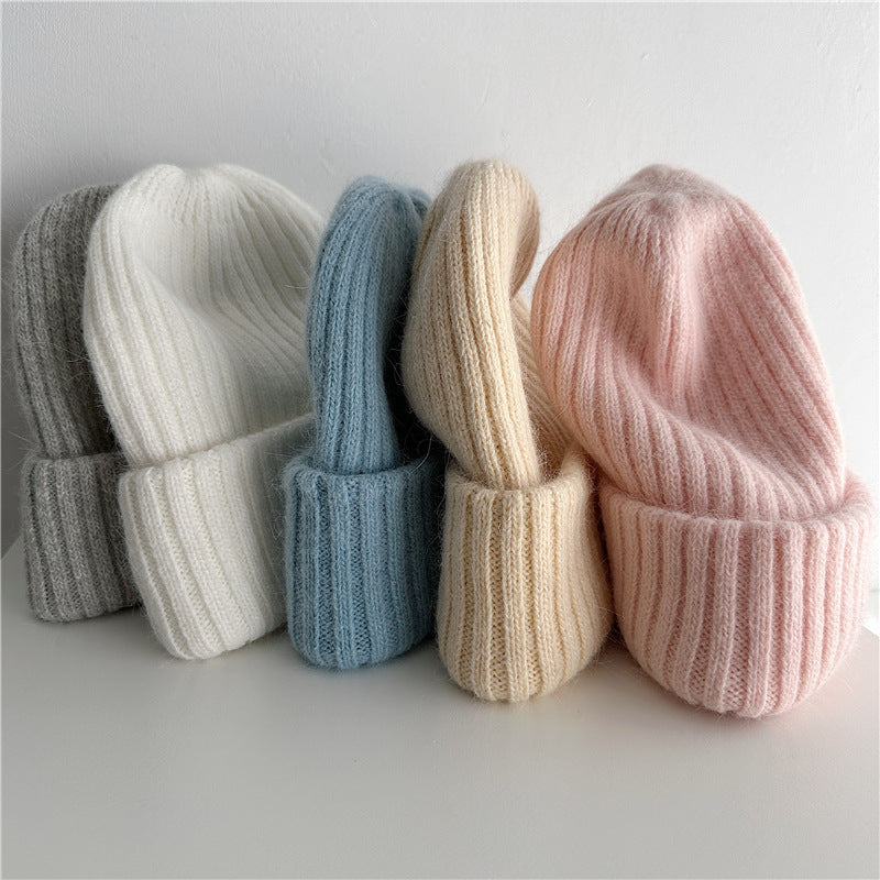 Cozy Rabbit Fur Knit Beanie - Warm Winter Hat