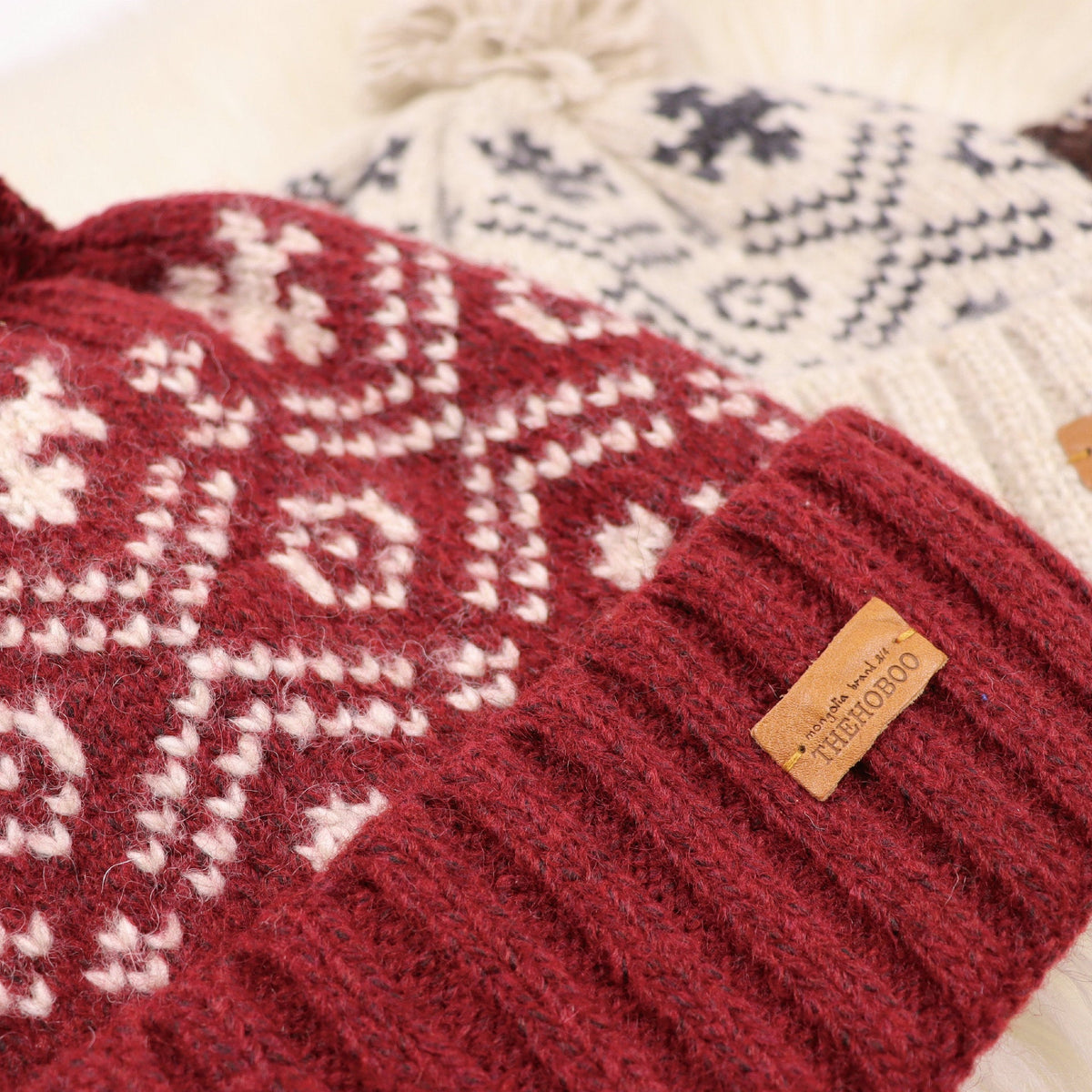 Cozy Korean Red Wool Hat: Ear Protection & Winter Warmth