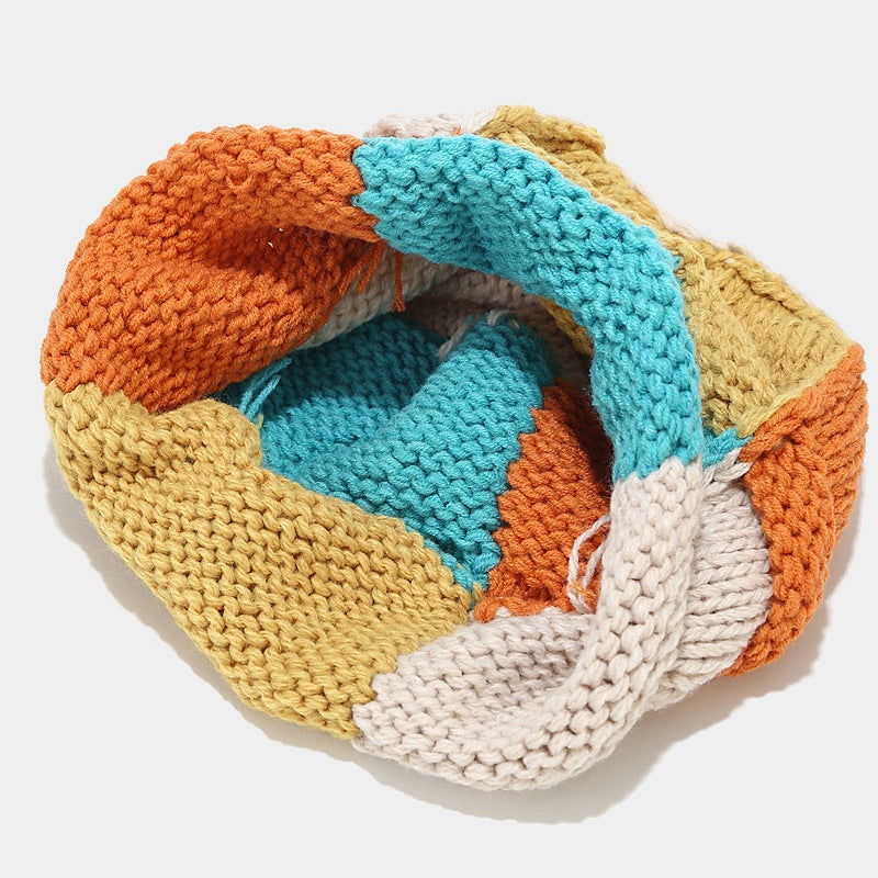 Japanese Knit Earflap Hat - Cozy Contrast Wool