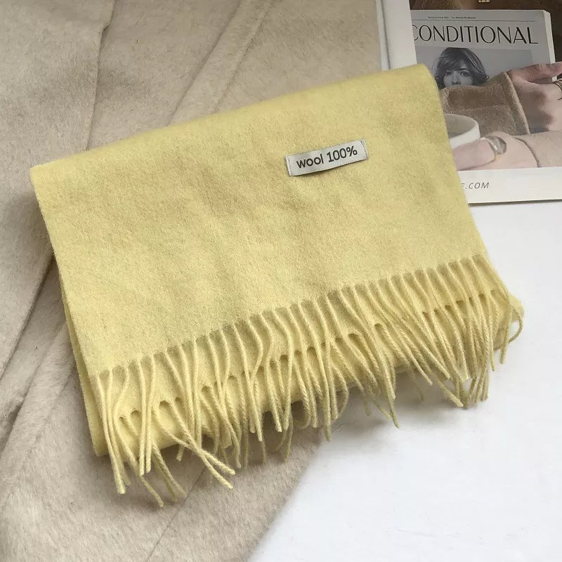 Pure Wool Cozy Tassel Knit Scarf