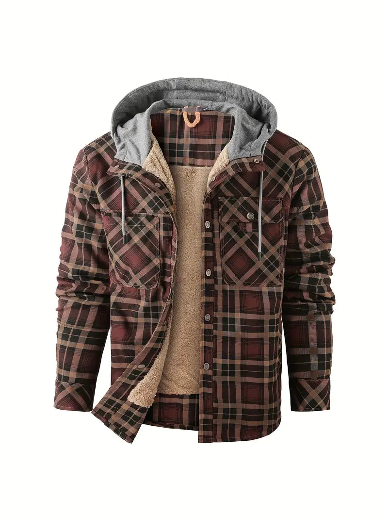 Plaid Hoodie Winter Jacket