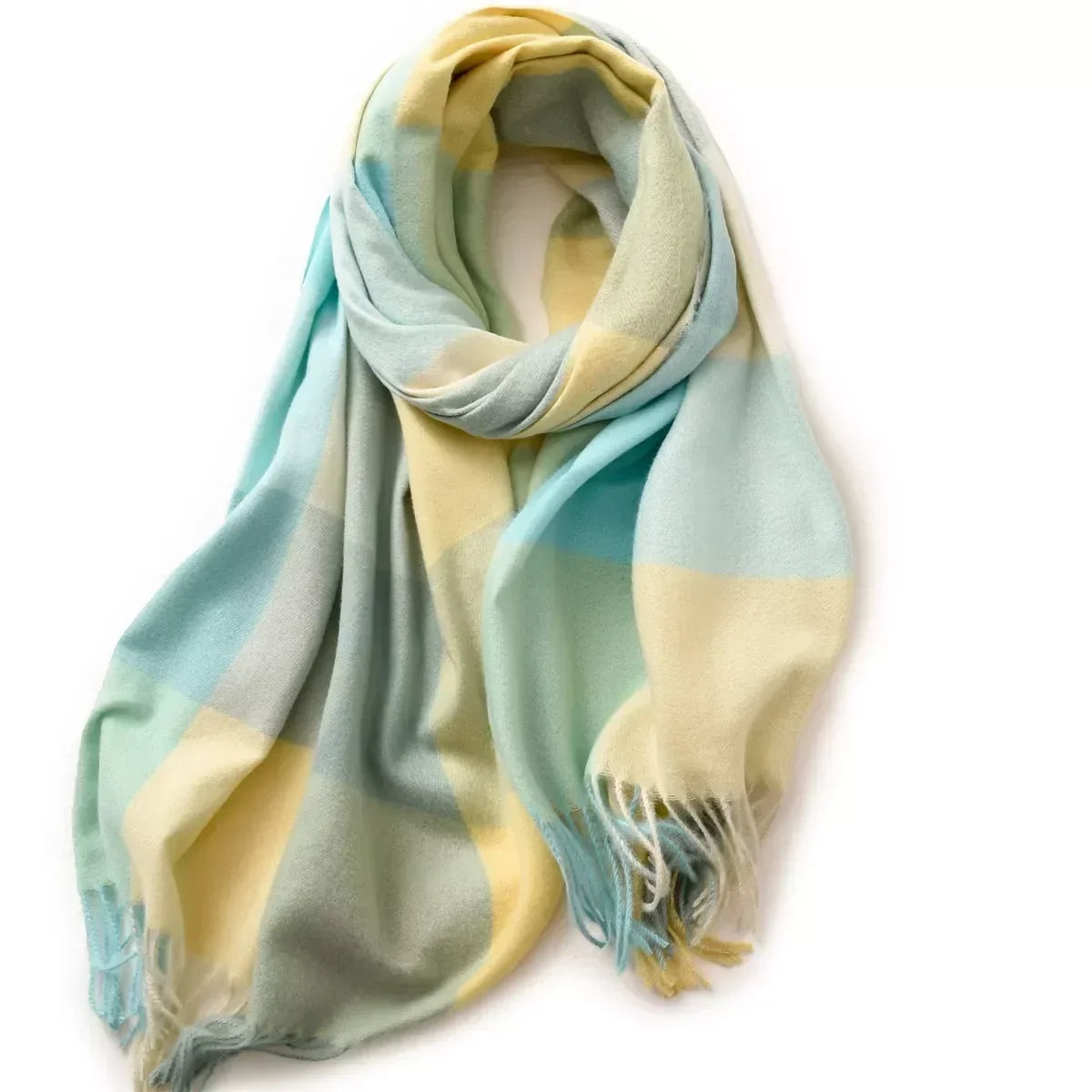 Plaid Fringe Wrap Scarf