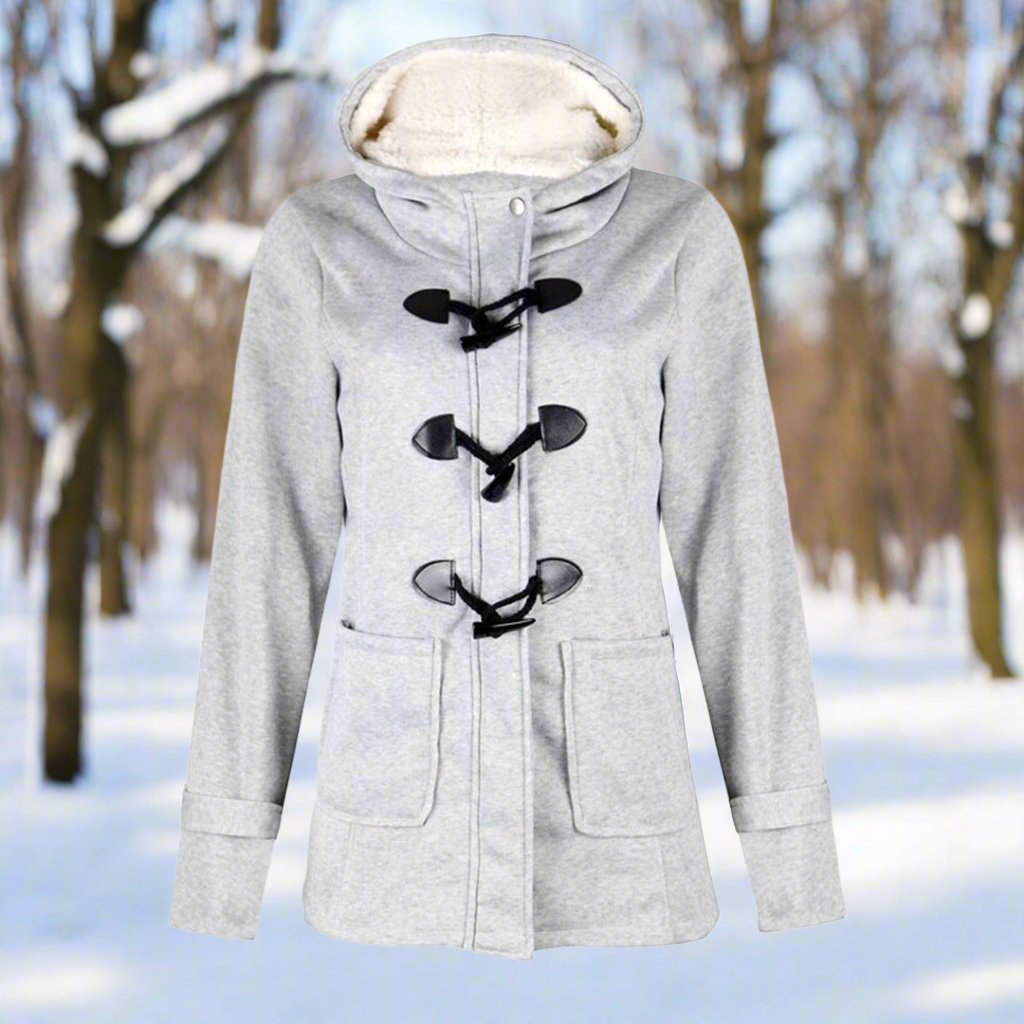 Warm Hooded Parka Coat for Women with Fleece Inside