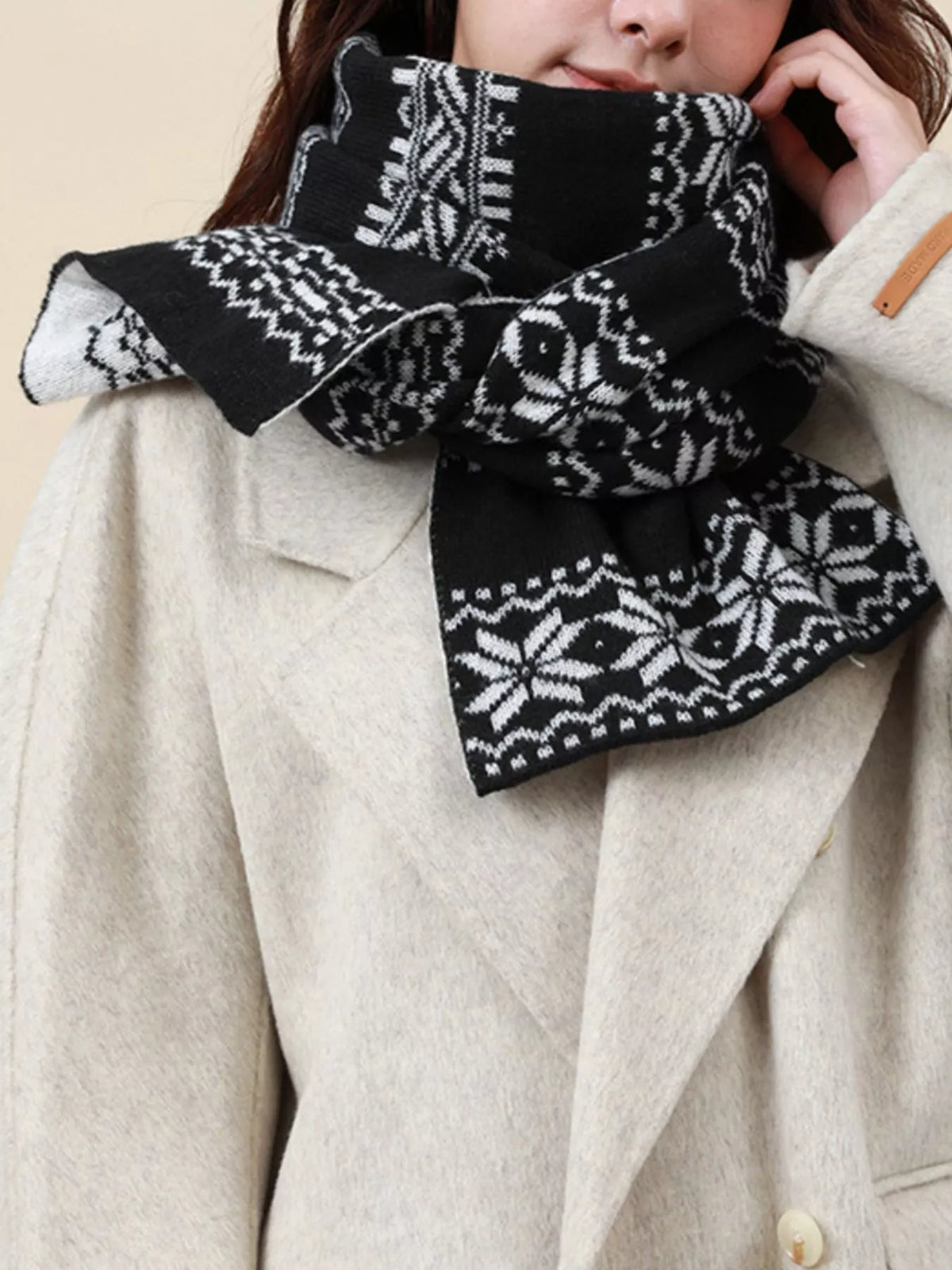 Christmas Snowflake Knit Scarf