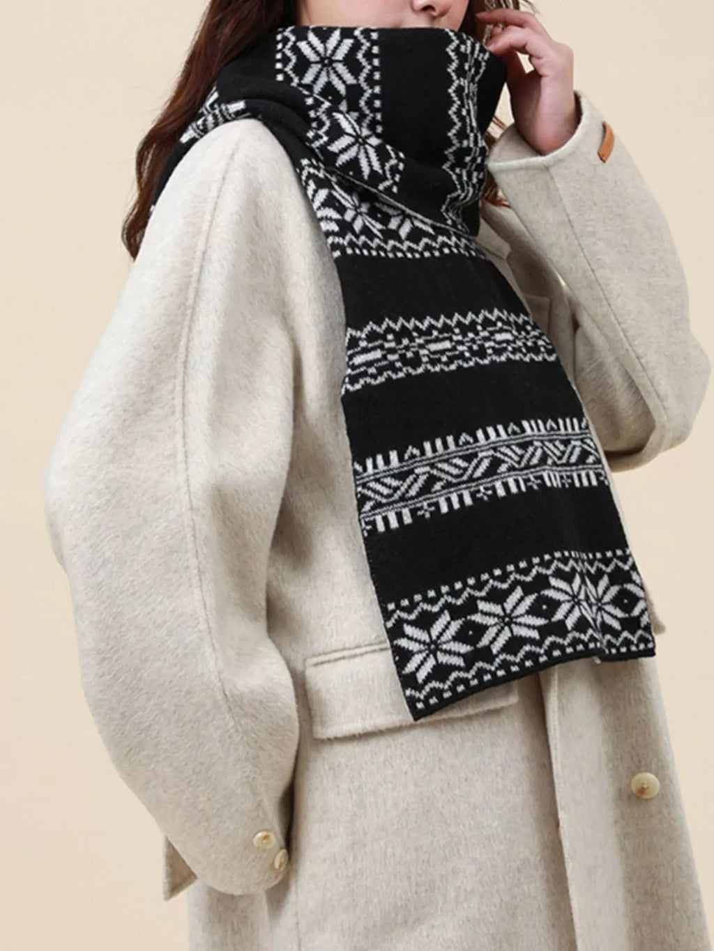 Christmas Snowflake Knit Scarf