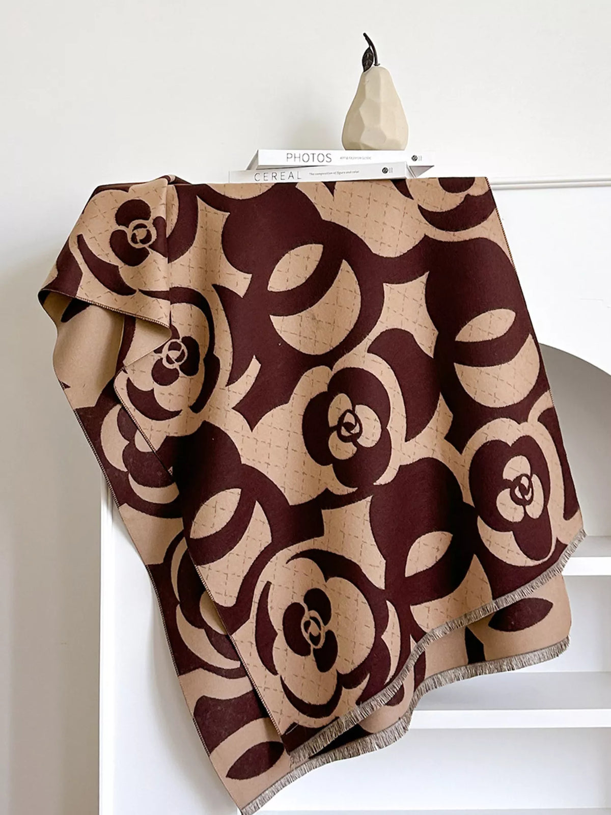 Floral Patterned Warm Winter Scarf