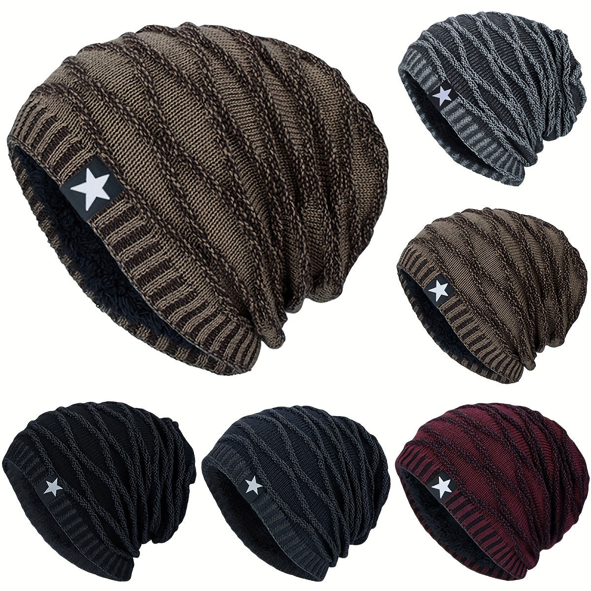 Pandaize Fleece Lined Beanie: Unisex Warm Knit Hat for Skiing & More