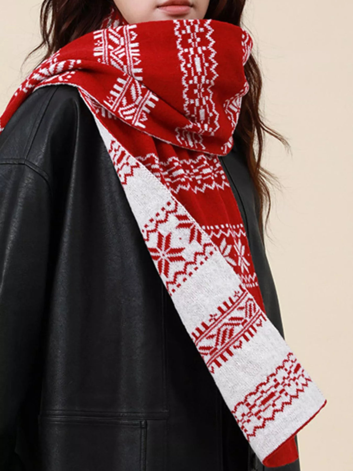 Christmas Snowflake Knit Scarf