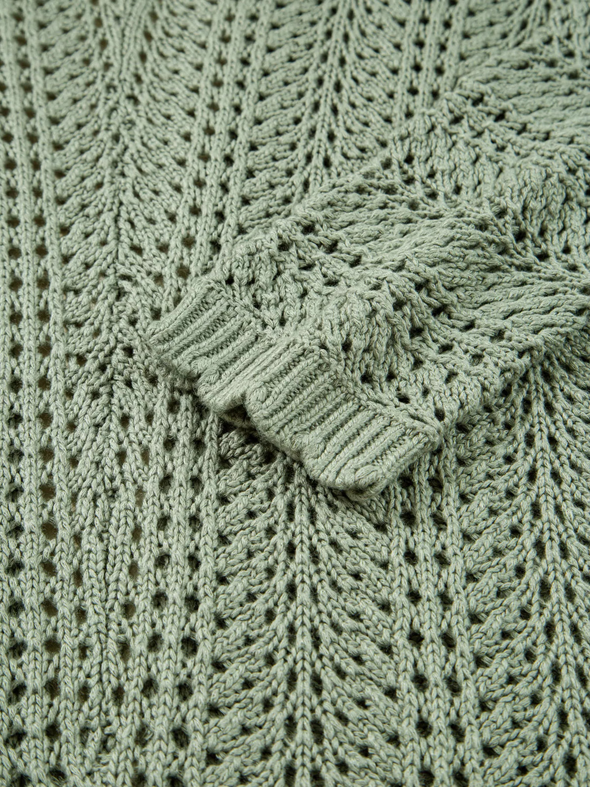 Scalloped Edge Eyelet Knit Batwing Cardigan