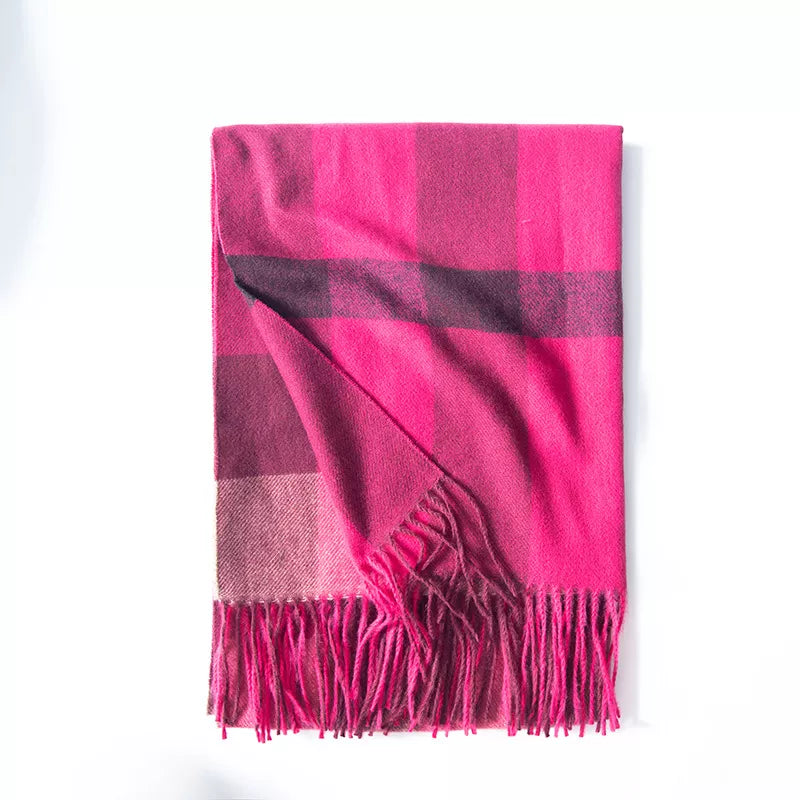 Plaid Tassel Scarf