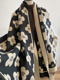 Floral Print Raw Hem Scarf