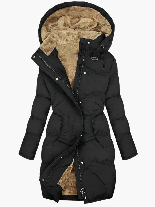 Insulated Hooded Winter Coat for Women - Soft Warm Puffer Jacket