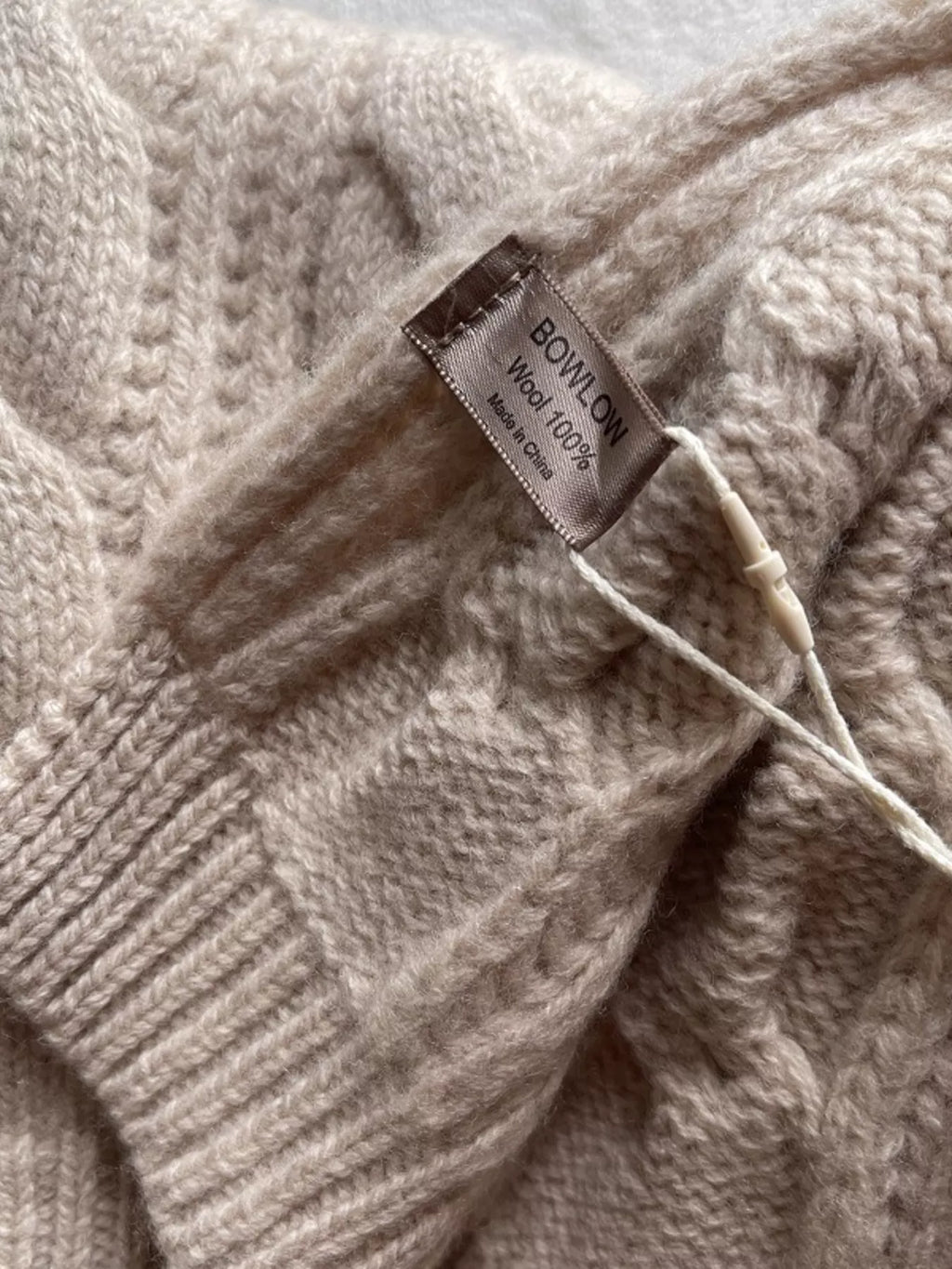 Wool Cable Knit Winter Scarf