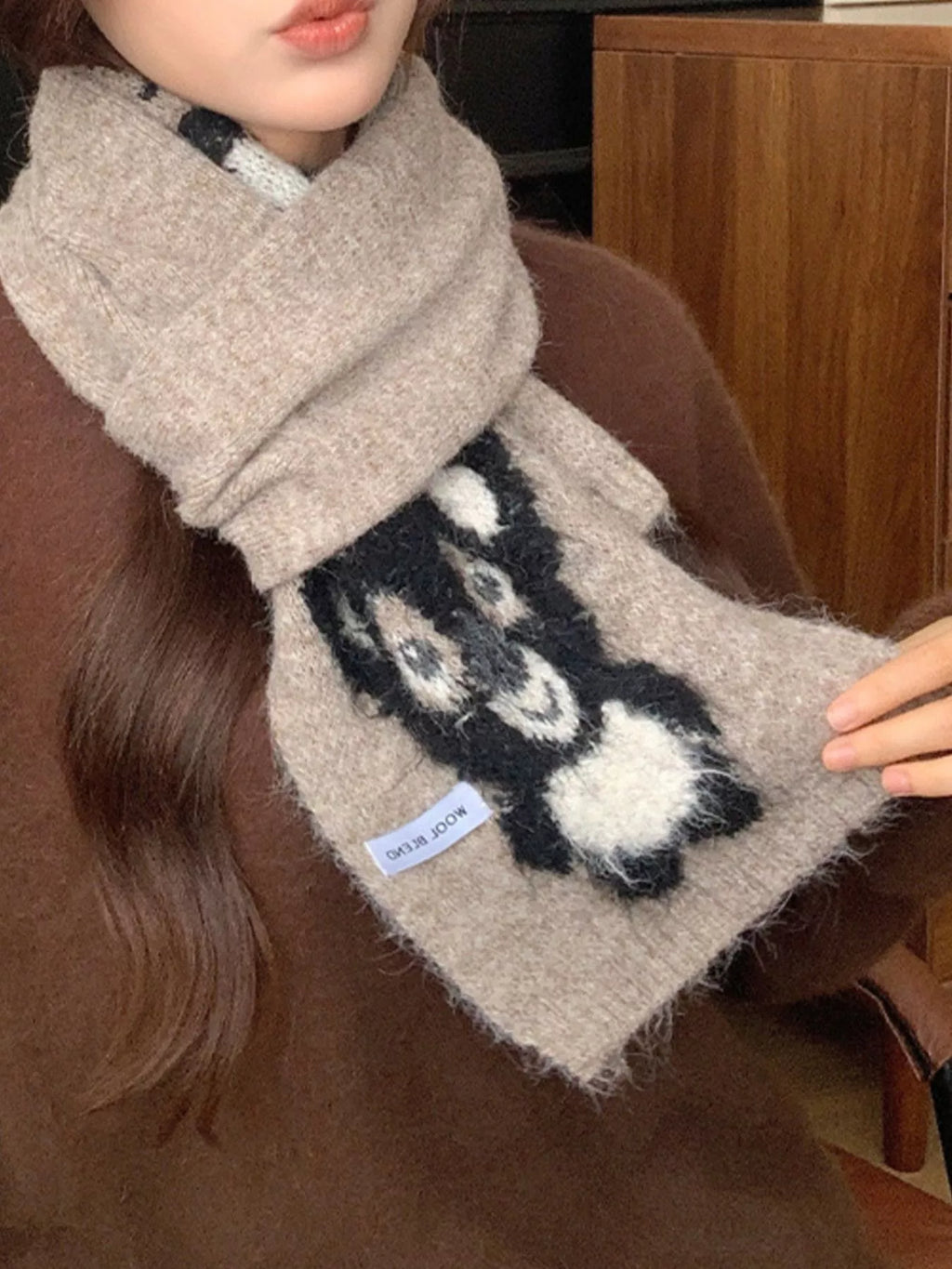 Koala Pattern Winter Scarf