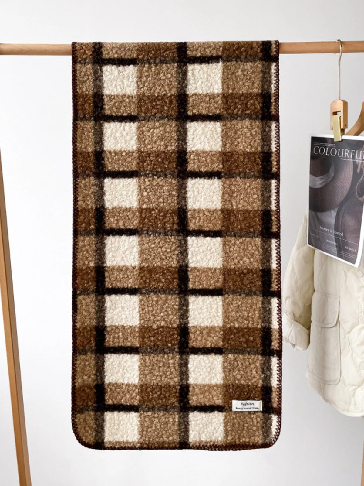 Cozy Plaid Knitted Scarf
