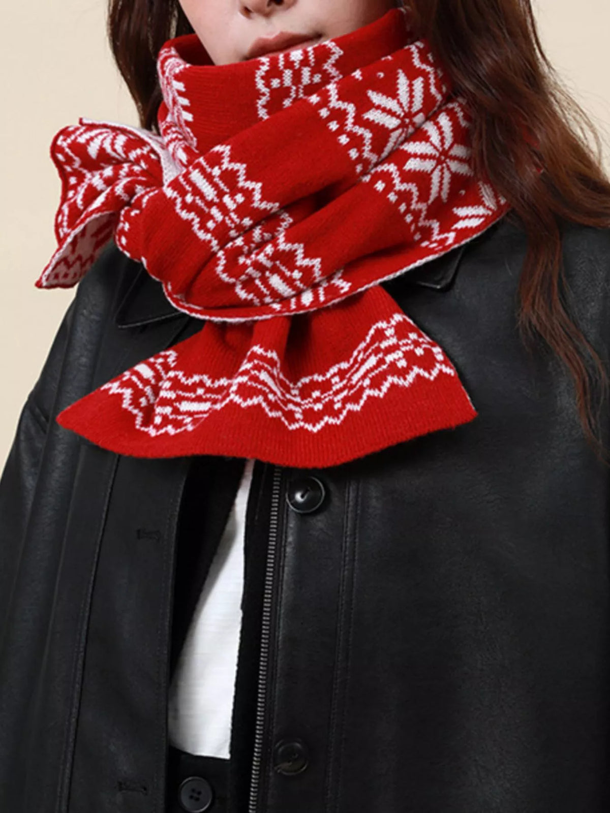 Christmas Snowflake Knit Scarf