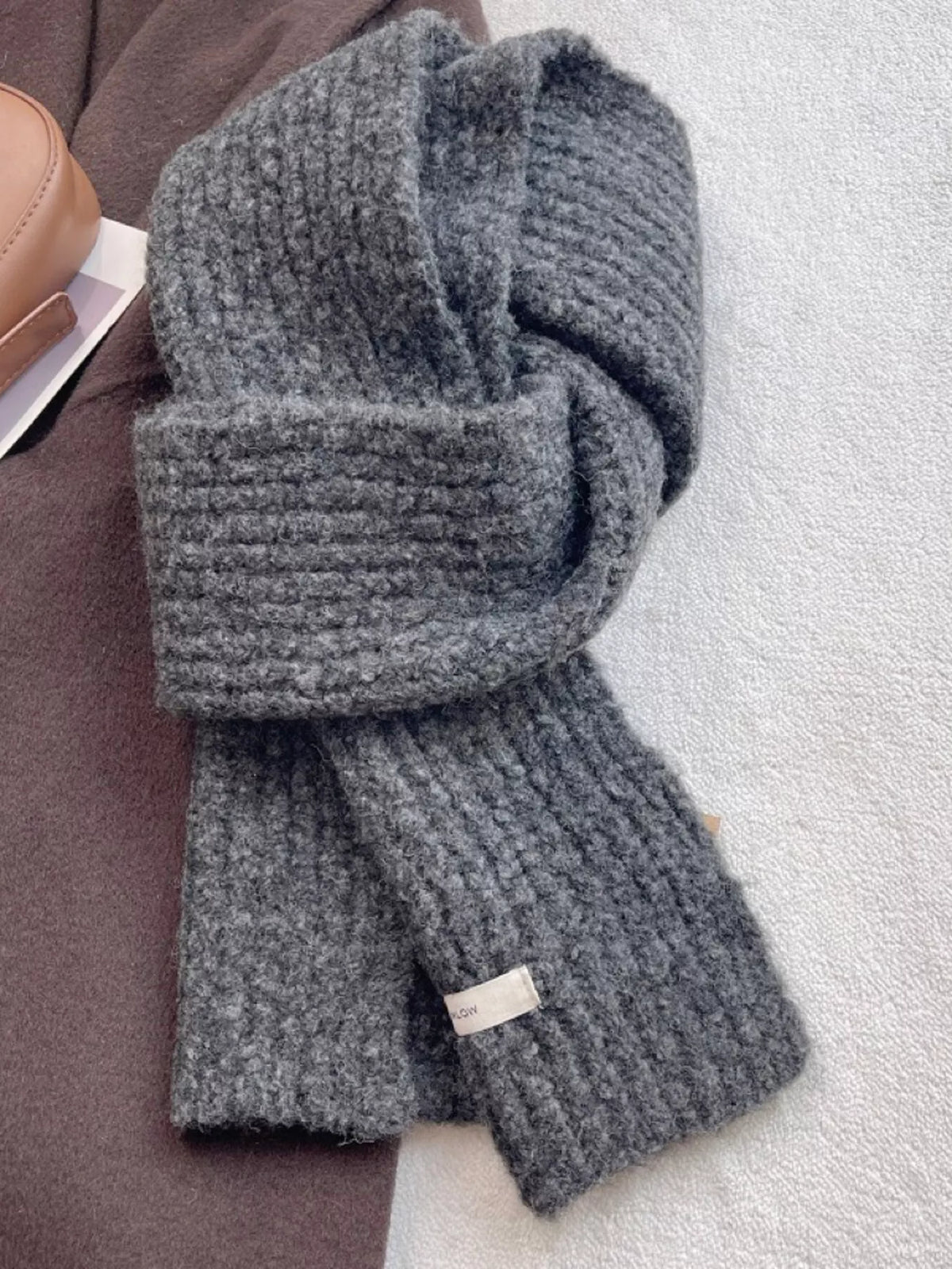 Cozy Speckled Knitted Winter Scarf