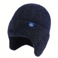 Pandaize Snowflake Label Knit Ear Flap Beanie - Coldproof Dome Hat