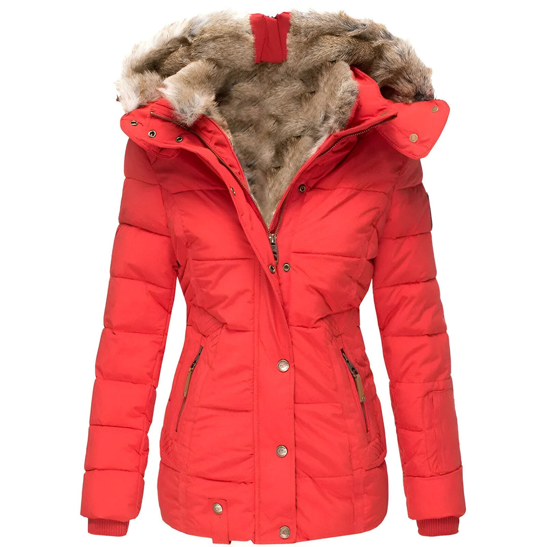 Soft Fleece Lined Hooded Down Jacket for Women