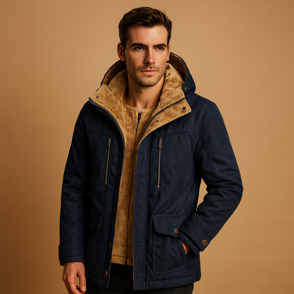 Hooded winter coat for men | Marcus