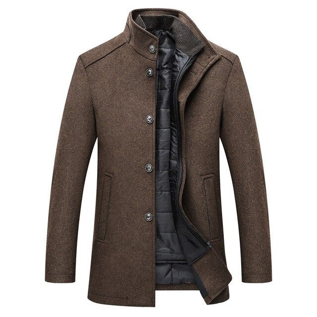 Classic Wool Crew Neck Coat