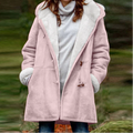 Warm Women's Sheepskin Parka Coat with Hood
