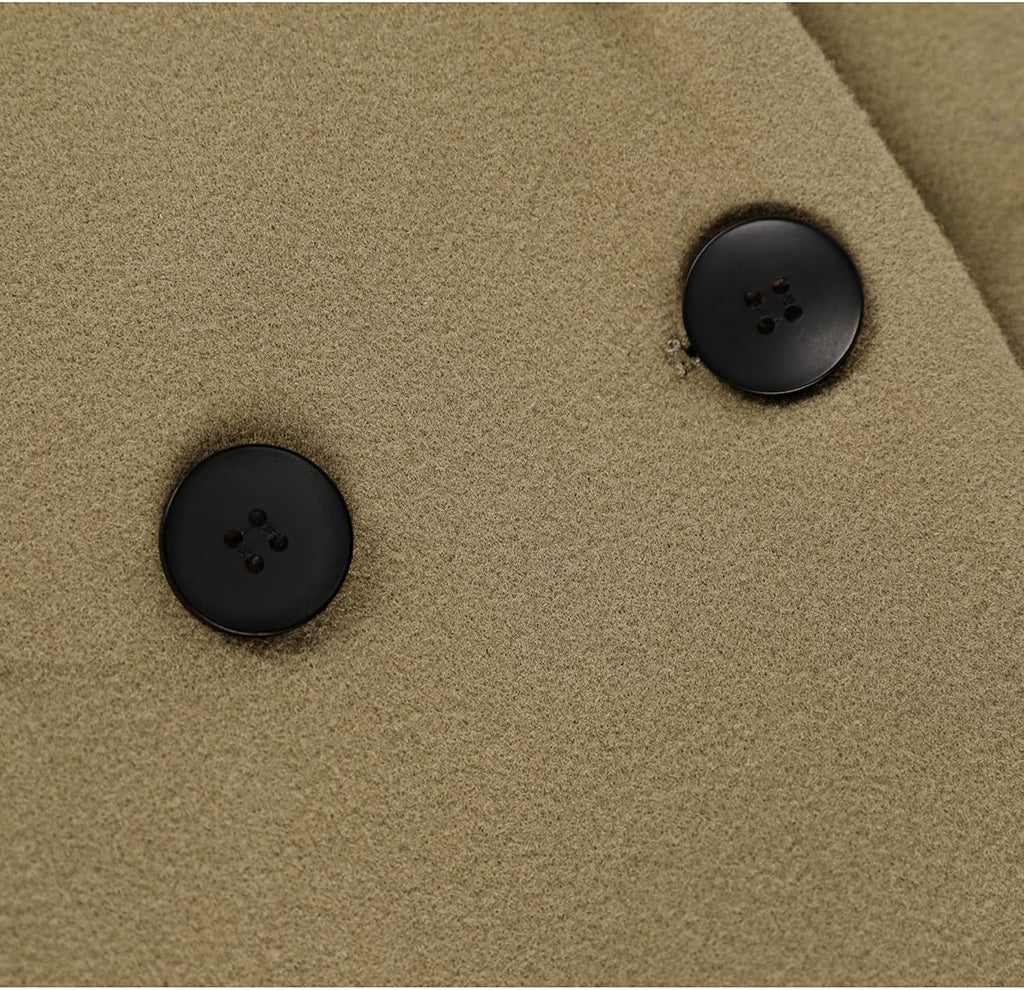 Women's Warm Woolen Coat with Classic Collar - Sofia