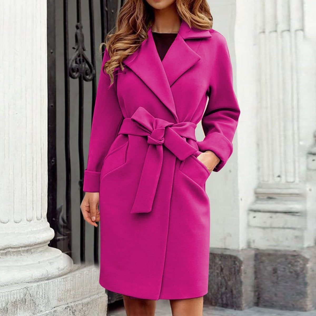 Classic Waterproof Parka Coat with Button Front in Bold Colors