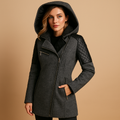 Long winter coat with hood for women | Aria