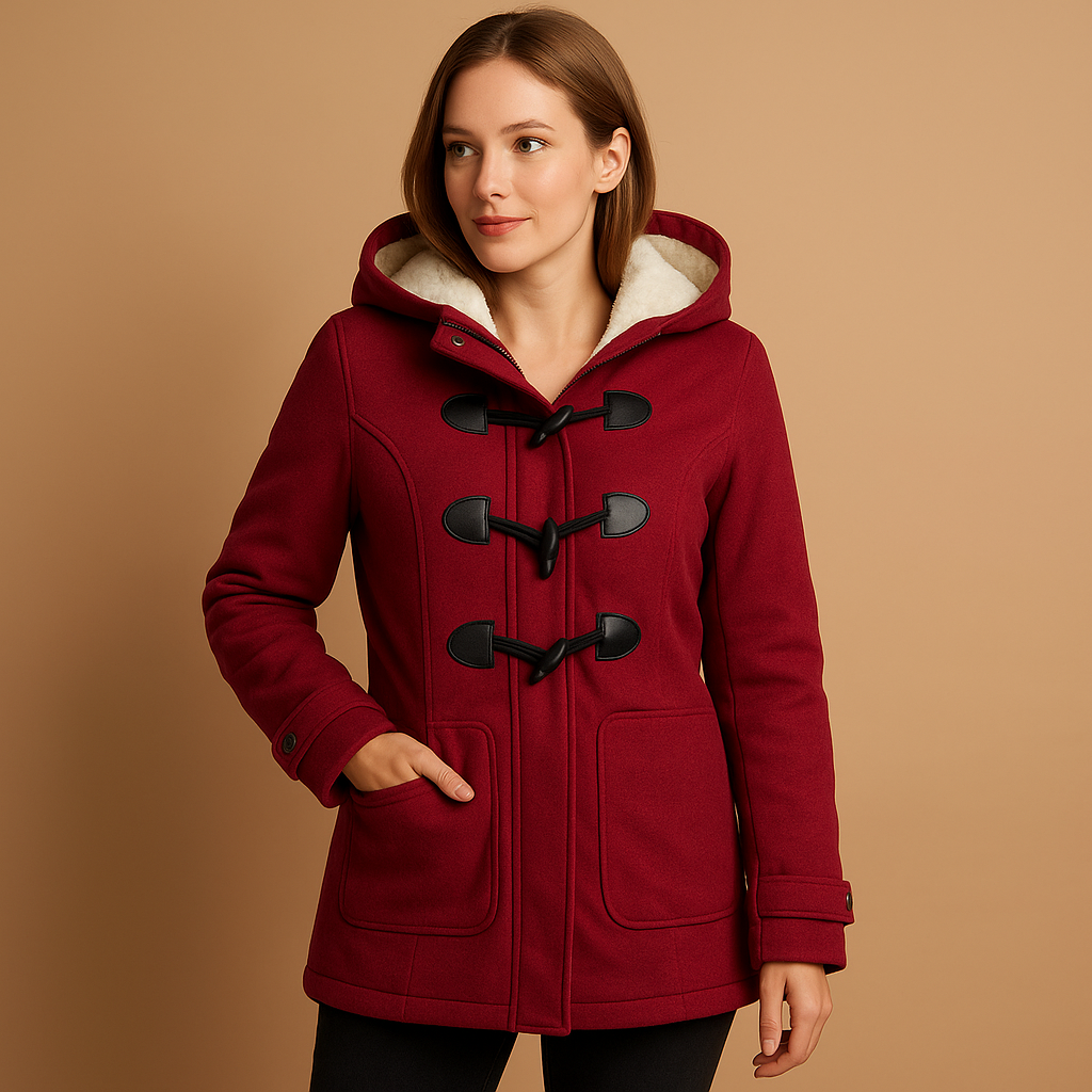 Long winter coat with hood for women | Seraphina