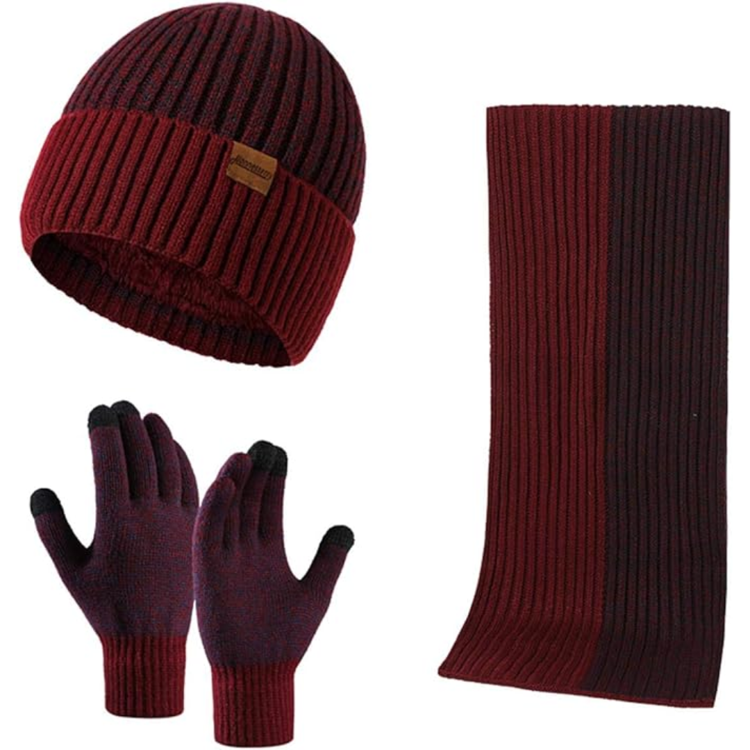 Warm Thermal Hat and Gloves Set for Men
