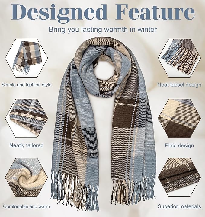 Soft Plaid Warm Winter Scarf