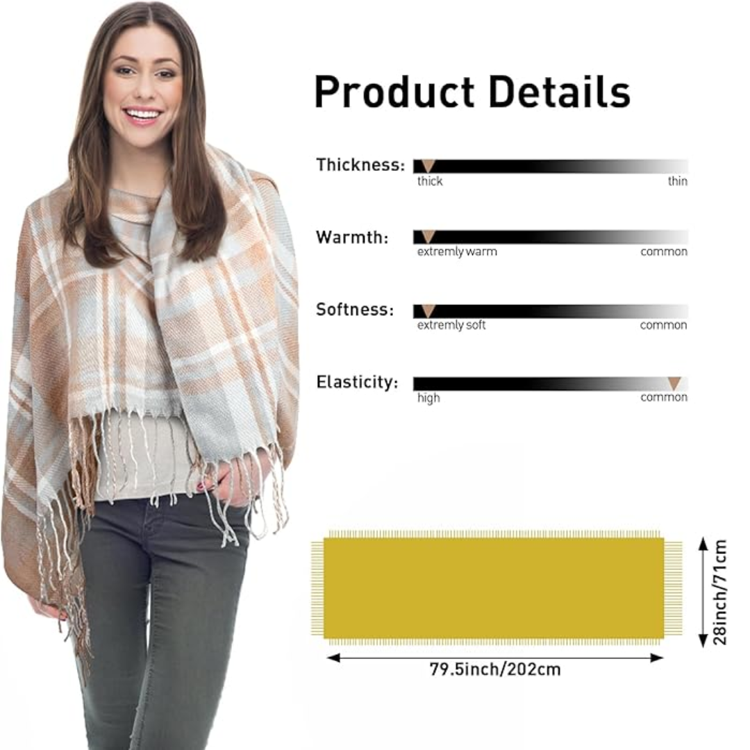 Soft Plaid Warm Winter Scarf
