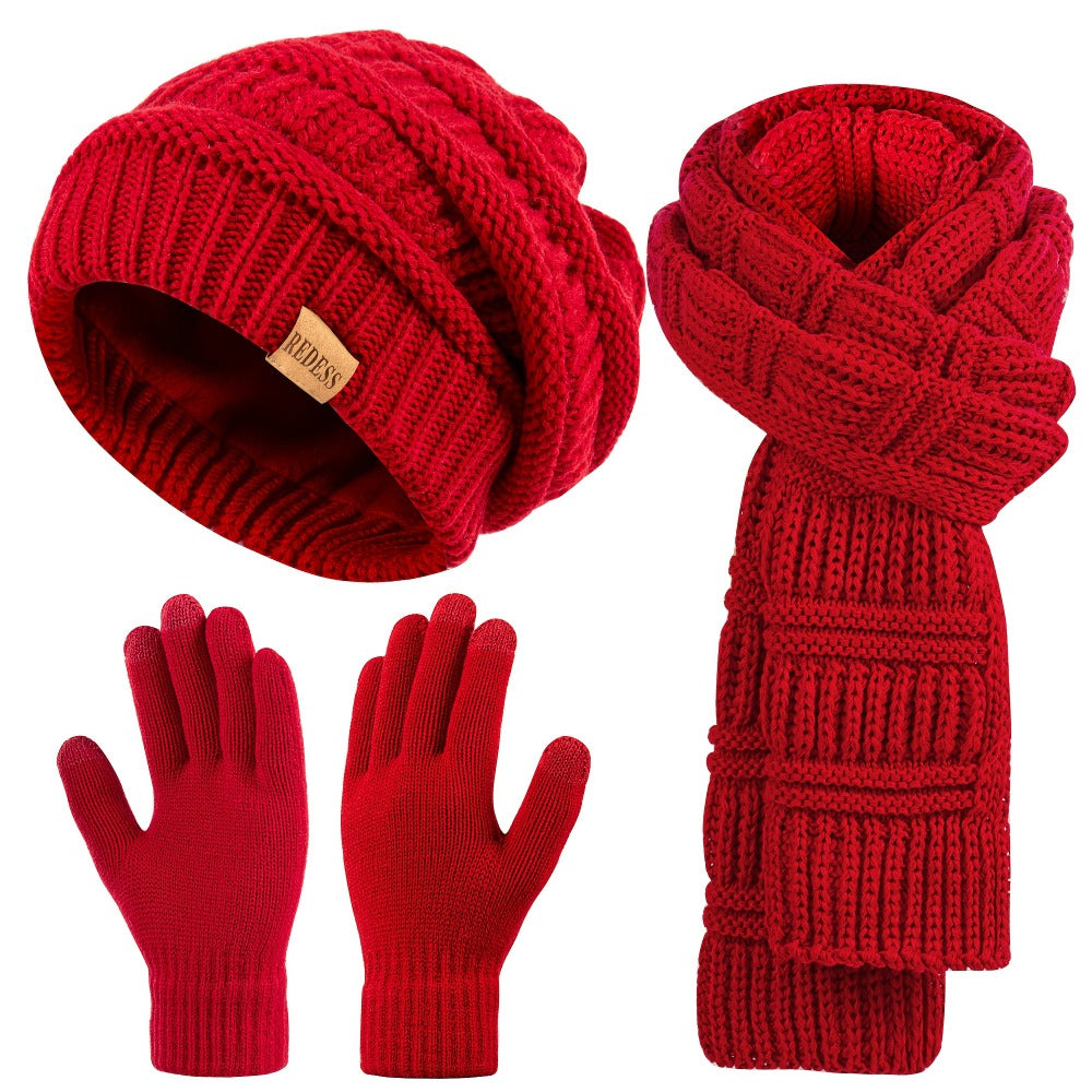 Scarf for Women – Winter Set 3-in-1 Women Hat Long Scarf Touchscreen Gloves Soft Warm Cold Weather Accessories