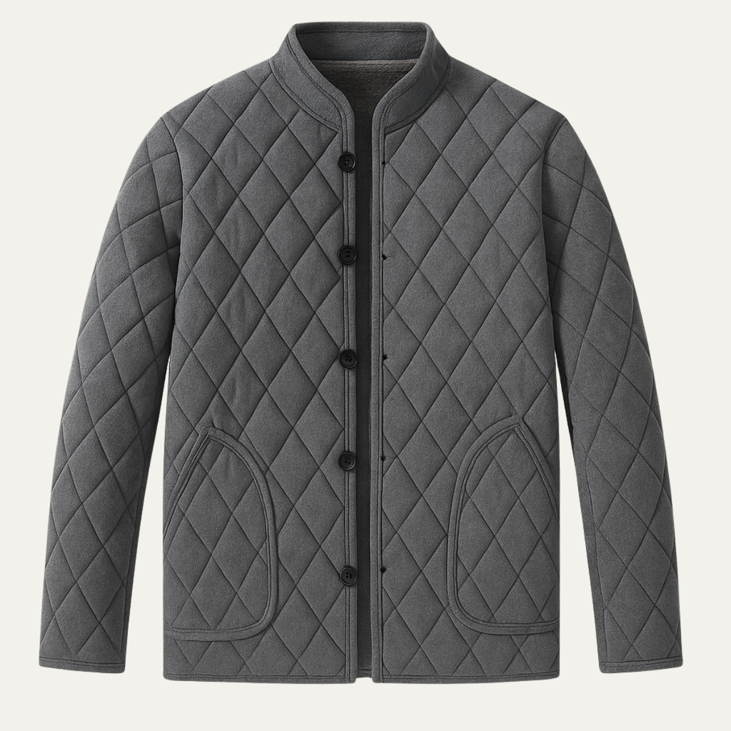 Warm Padded Mens Quilted Winter Coat with Fleece Inside