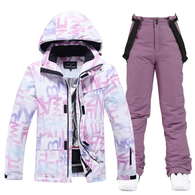 Warm Women's Snow Ski Jacket Suit
