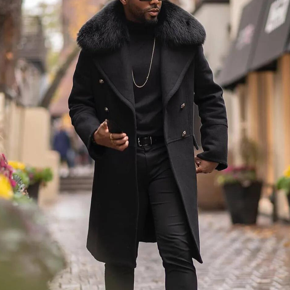 Classic Black Mens Insulated Winter Coat