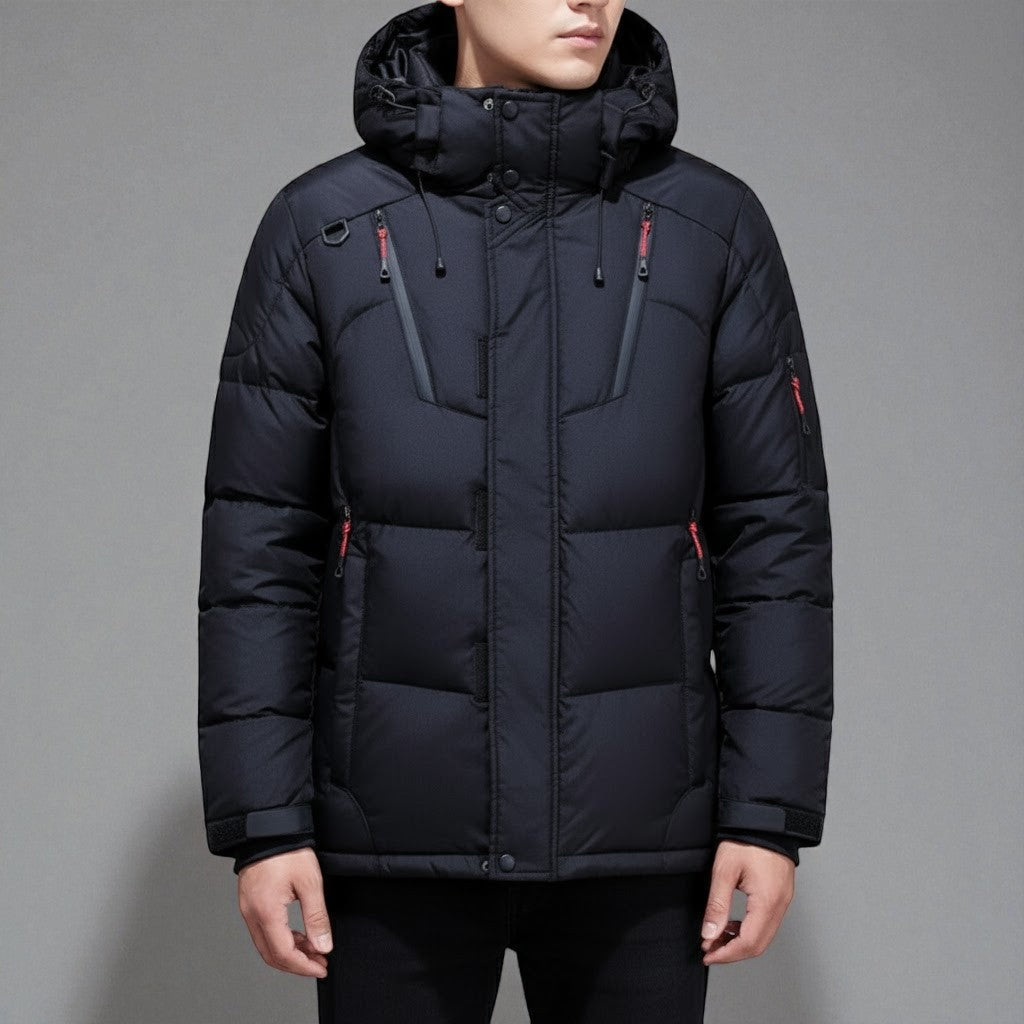 Warm Thick Filled Mid-Length Hooded Parka