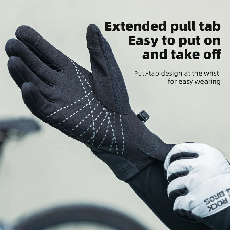 Winter Long-Finger Gloves Windproof Velvet