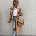 Classic Women's Wool Long Winter Coat with Pockets