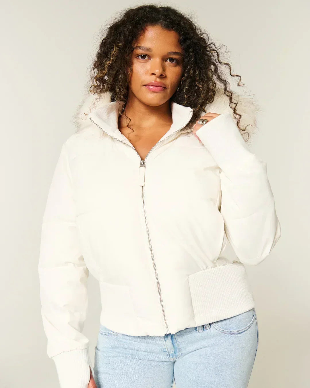 Warm Insulated Ladies Winter Coat with Detachable Hood
