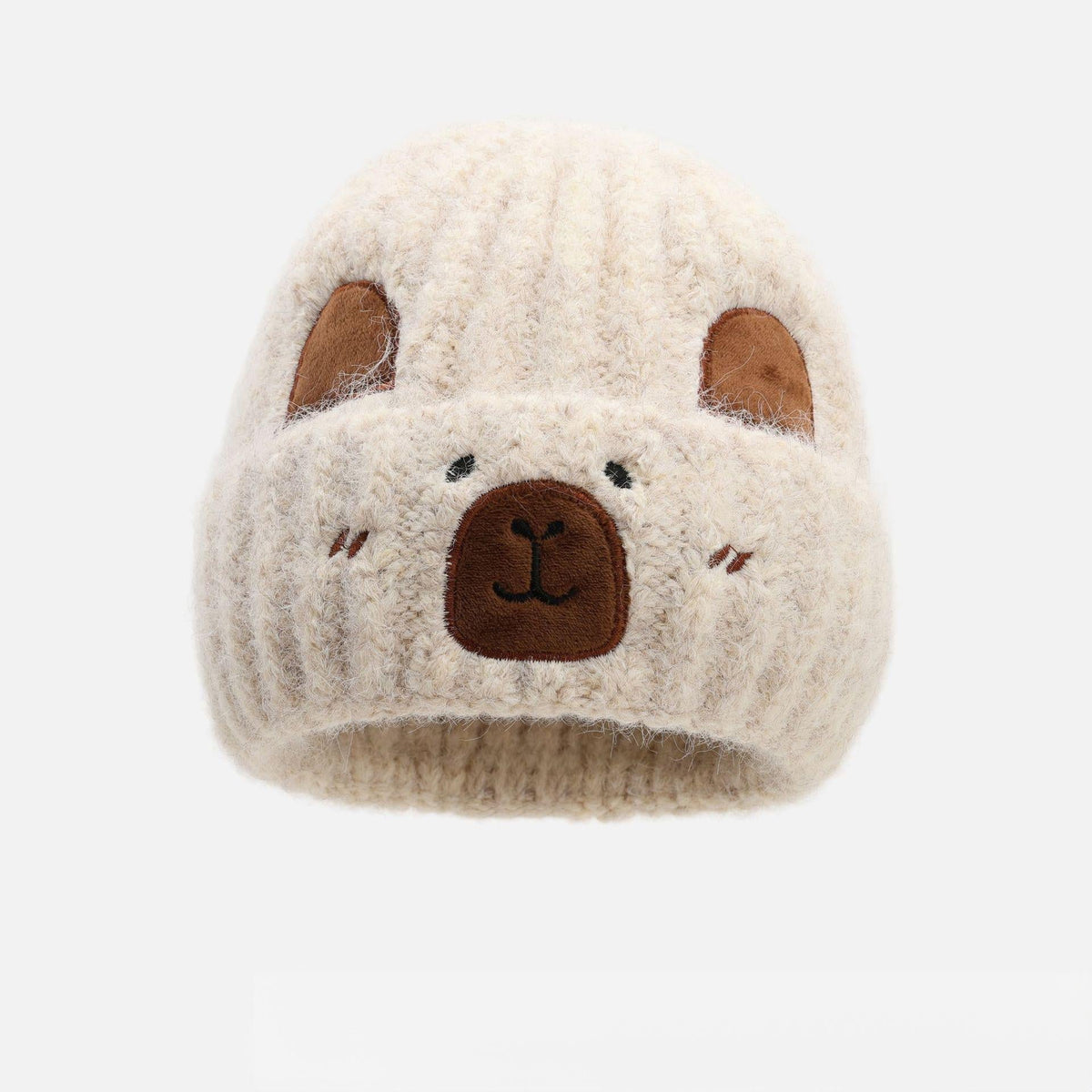 Women's Capybara Cartoon Wool Knitted Beanie, Autumn Winter Thickened Cold-proof Warm Hat