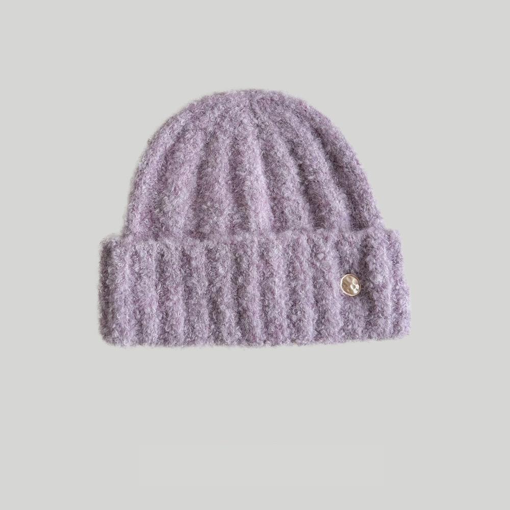 Women's Korean Style Knitted Beanie, Winter Dopamine Thickened Ear-Warming Hat